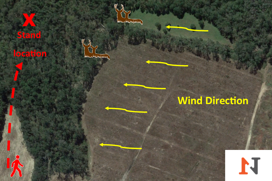 hunting wind direction graphic