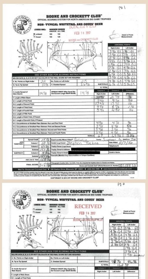 tucker buck official boone crockett score sheet