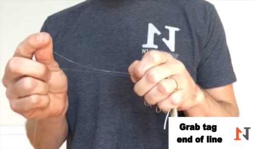 grabbing tag end of uni knot