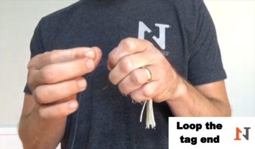 looping tag end of uni knot