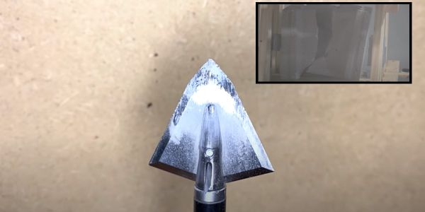 iron will wide solid broadhead after going through cinder block