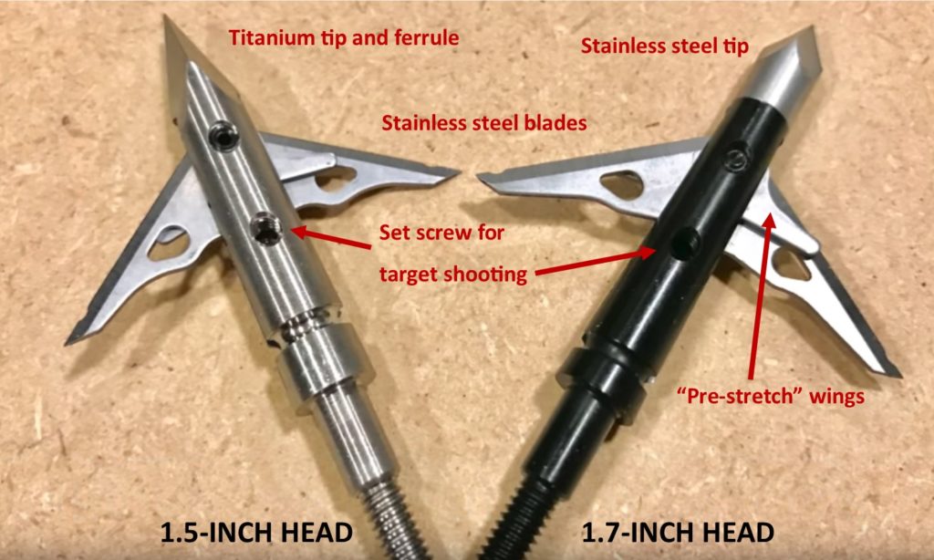 sevr broadheads 15. and 1.7 inch diagram