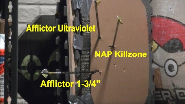 afflictor broadheads penetration vs nap killzone angled shot