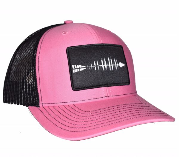 womens pink fish arrow patch hat