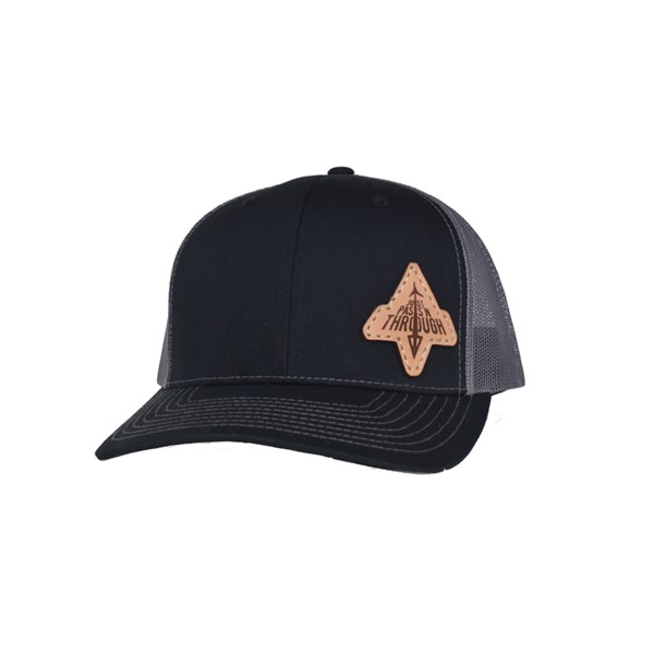 just passn through black and gray leather patch hat richardson 112