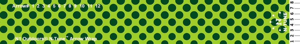 N1 Outdoors N-tune arrow wraps green dots design