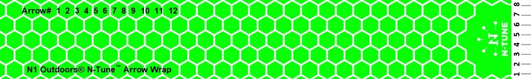 Honeycomb White with Fluorescent Green Base Arrow template