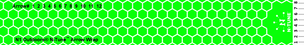 Honeycomb White with Fluorescent Green Base Arrow template