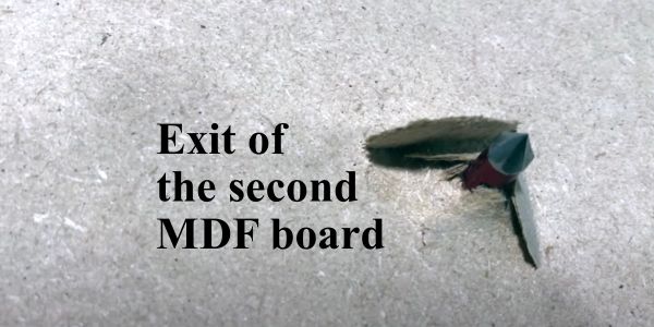 exit hole of second mdf board by zeus broadhead