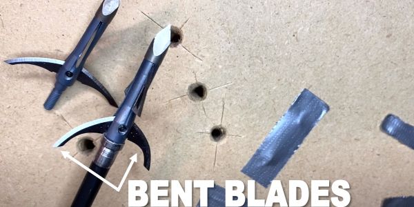 bent blades on gravedigger broadhead after going through mdf