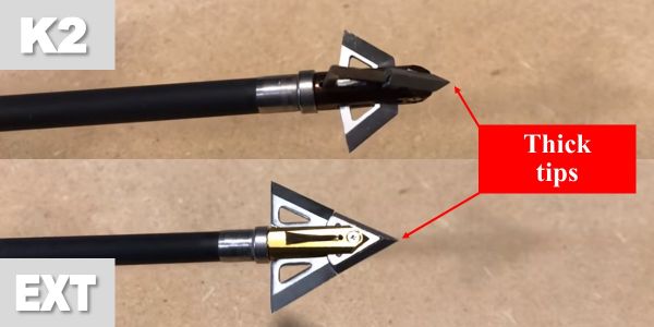 Afflictor K2 and EXT broadhead tips