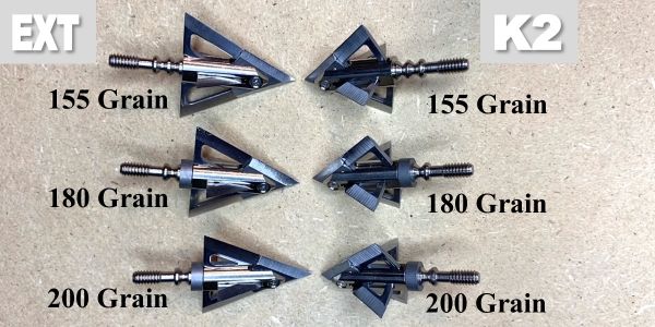 afflictor EXT and K2 broadheads heavyweight lineup