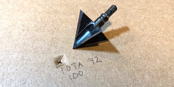 tooth of the arrow 100 grain solid cardboard penetration