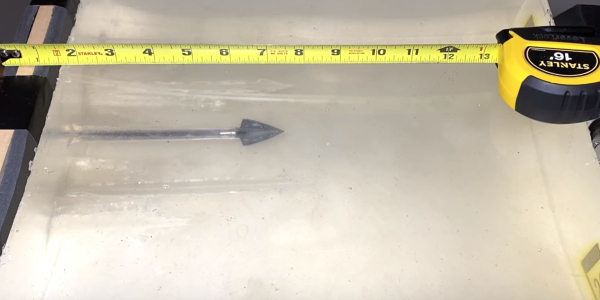 cutthroat 3-blade head penetrating in ballistic gel