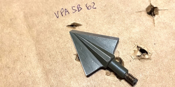 vpa single bevel broadhead after cardboard penetration test