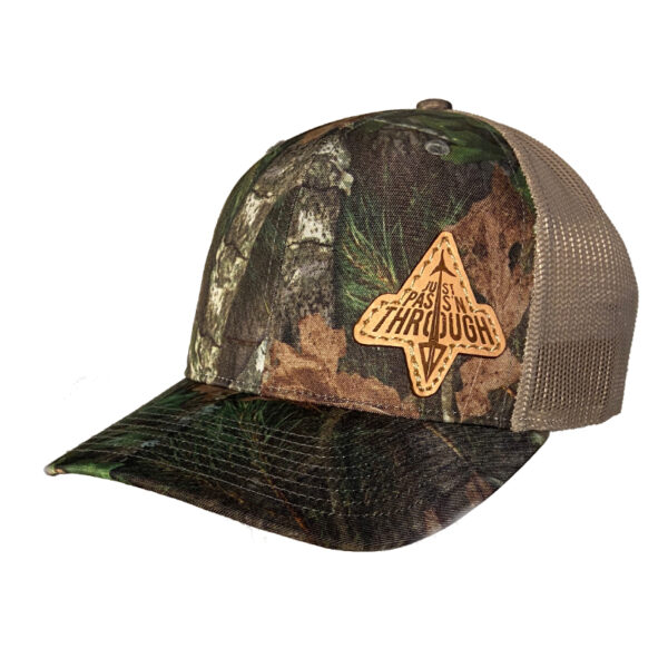 N1 outdoors just passn through leather patch hat mossy oak obsession