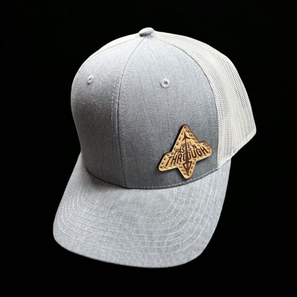 N1 Outdoors Just PassN Through leather patch hat grey with light grey mesh
