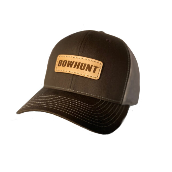 N1 outdoors bowhunt leather patch hat brown khaki