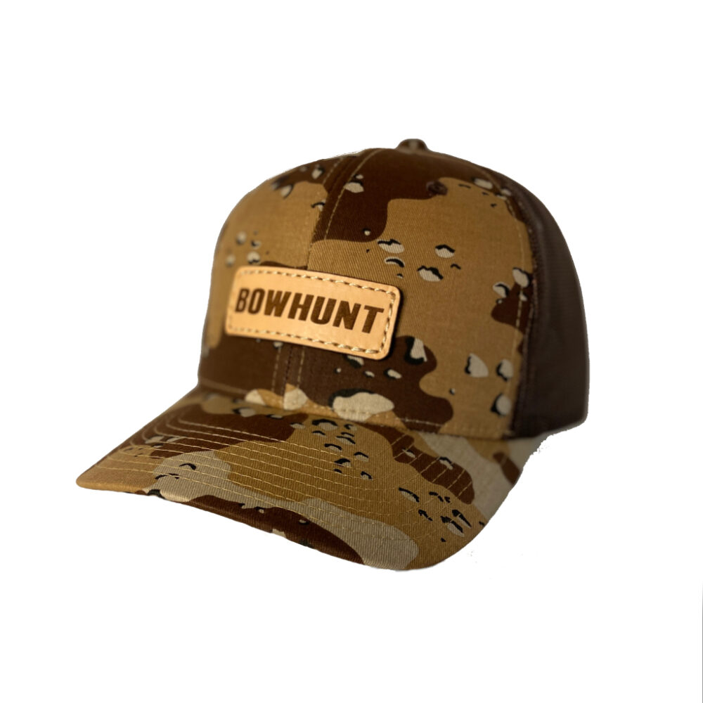 N1 outdoors bowhunt leather patch hat desert camo brown