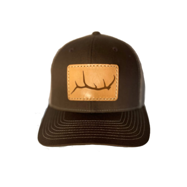 N1 outdoors elk antler leather patch hat brown and khaki