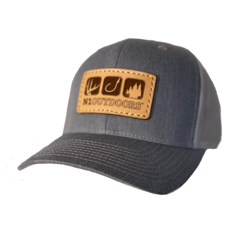 Hunting and fishing leather patch hats (snapback) from N1 Outdoors