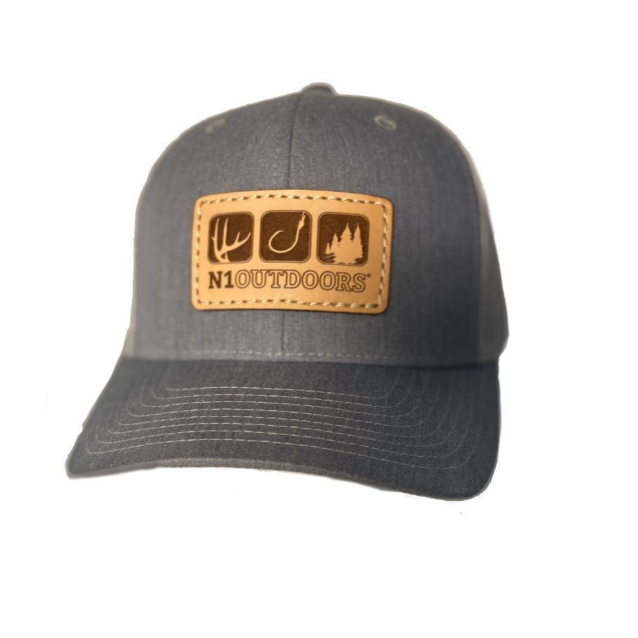 Hunting and fishing leather patch hats (snapback) from N1 Outdoors