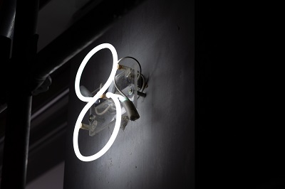 neon sign of number eight