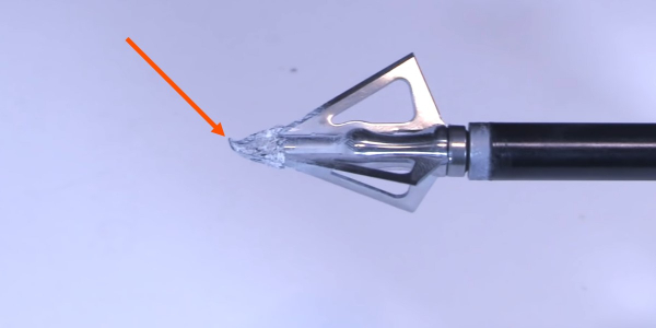 titanium x 3-blade curled tip after concrete block test