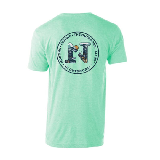 N1 Outdoors All N1 hand illustration tee back heather neo mint