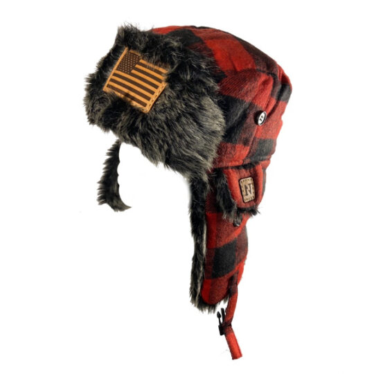 US flag trapper plaid hat 2