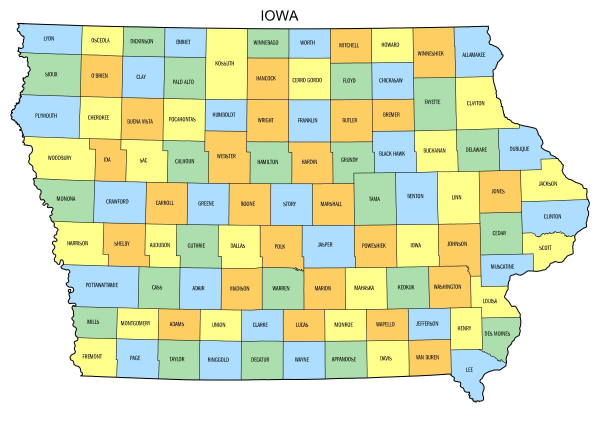 iowa counties map