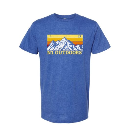 N1 Outdoors Mountain Colors Design on Tultex 202 Heather Royal