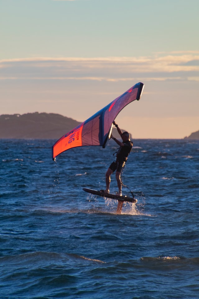 man on wing foil