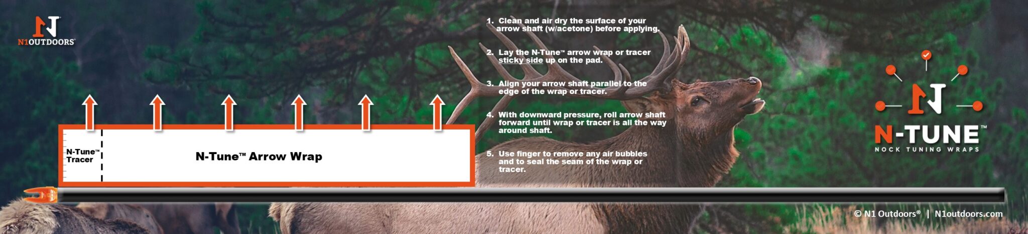 N1 Outdoors N-Tune Arrow Wrap pads Bugling Elk