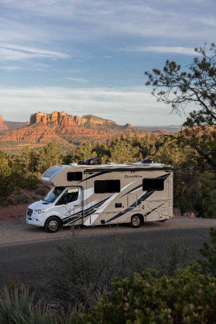 rv with grand canyon in background