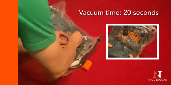 flextail vacuum time 20 seconds bag