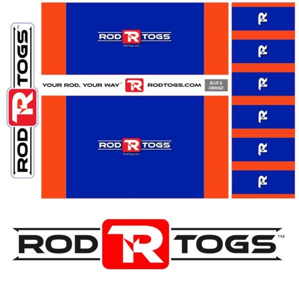 RodTogs fishing rod wraps blue and orange