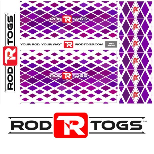 RodTogs fishing rod wraps purple diamonds design