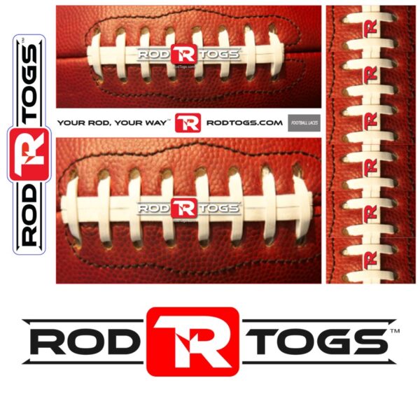 RodTogs fishing rod wraps football laces design