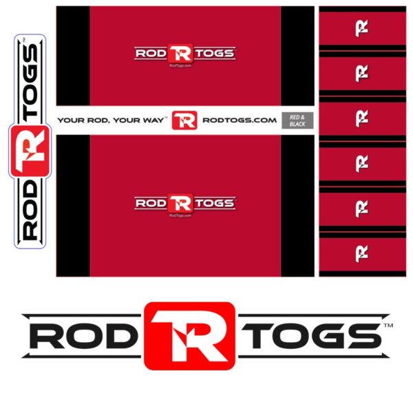 RodTogs fishing rod wraps red and black