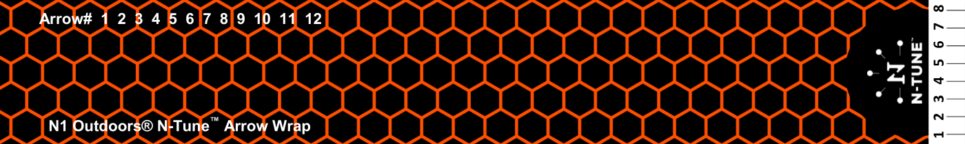 N-Tune nock tuning arrow wraps Honeycomb ‪Orange with Black Base