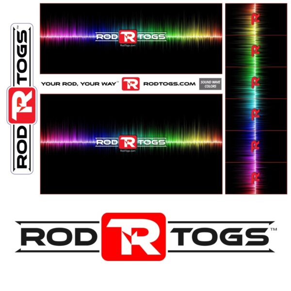 RodTogs fishing rod wraps sound wave colors design