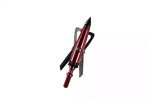 RAGE Chisel Tip 2 Blade Broadhead, 100 Grain with Shock Collar Technology - 3 Pack, Red, Model:65100