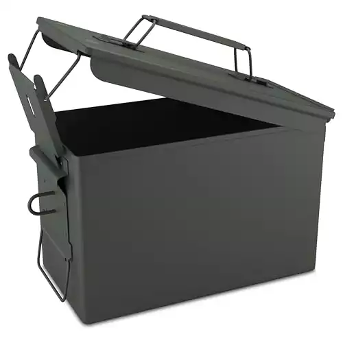 Solid Tactical Metal Ammo Can - New Military & Army Ammo Storage Container - M2A1 Ammunition Boxes - Use our Ammo Case as a Metal Storage Box or an Ammo Crate Utility Box
