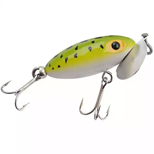 Jitterbug Topwater Lure, 2", 1/4 oz, Frog/White Belly, Floating