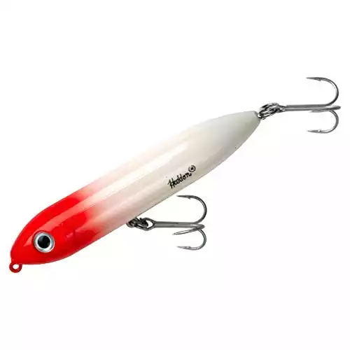 Heddon Super Spook Topwater Fishing Lure for Saltwater and Freshwater, Red Head, Super Spook Jr (1/2 oz)