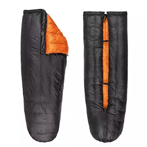 Featherstone Moondance 25 850 Fill Power Down Top Quilt Mummy Sleeping Bag Alternative for Ultralight Backpacking Camping and Thru-Hiking