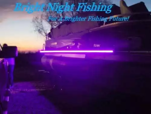Bright Night 20 Foot UV LED Strip, Black Fishing Light, Fluorescent, Florescent, Ultraviolet Boat bass Fishing 12v dc Priority Shipping Pontoon Kayak John Boat Florescent line Glow