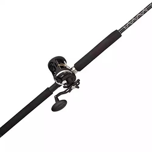 PENN 6’6” Rival Level Wind Fishing Rod and Reel Conventional Combo, 6’6”, 1 Tubular Fiberglass Fishing Rod with 2 Reel, Durable, Break Resistant and Lightweight
