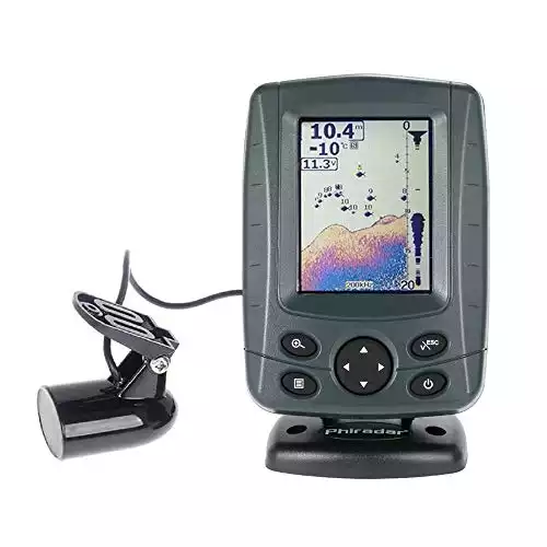 JOYWEE FF688C 3.5" Phiradar Color LCD Boat Fish Finder 200KHz/83KHz Dual Sonar Frequency 80M 240ft Detection Muti-language Auto zoom
